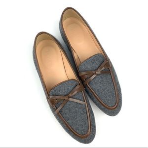 J. Crew Academy Flannel Gray Loafers 7